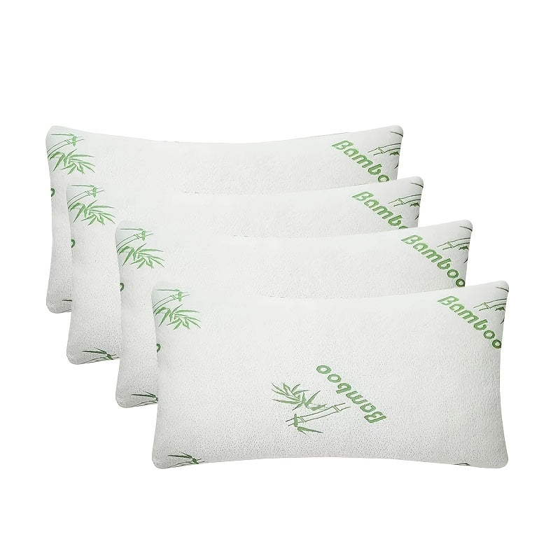 Bamboo Fiber Sleep Pillow - Suitable for Lying On The Back, Stomach Or Side, Soft And Breathable, Soft, Cool, Dust-proof, Comfortable All Season, Washable Pillowcase