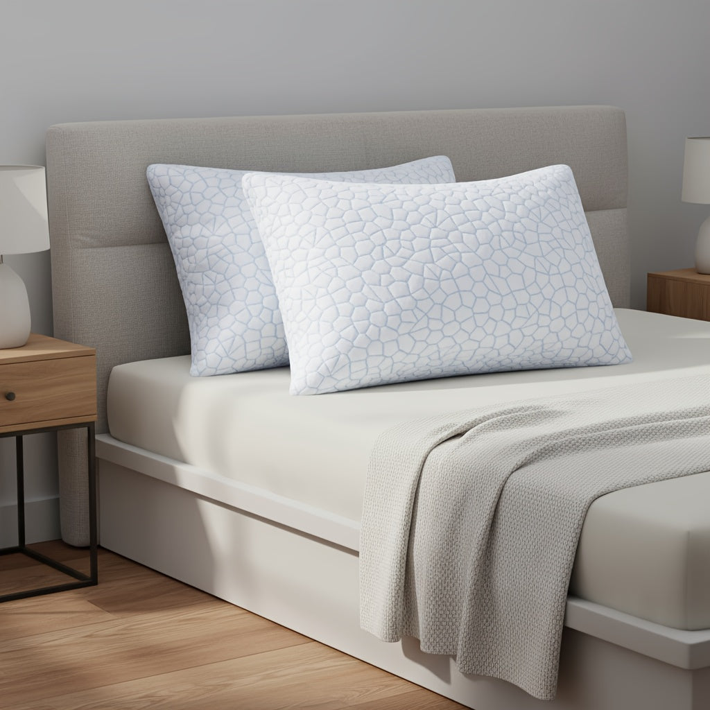 Luxurious Hotel Pillows Suitable for Neck & Cervical Support - Foam Filled, Pressure-Resistant, Machine-Washable Polyester Cover - Contemporary Bed Pillows for & Hospitality Use