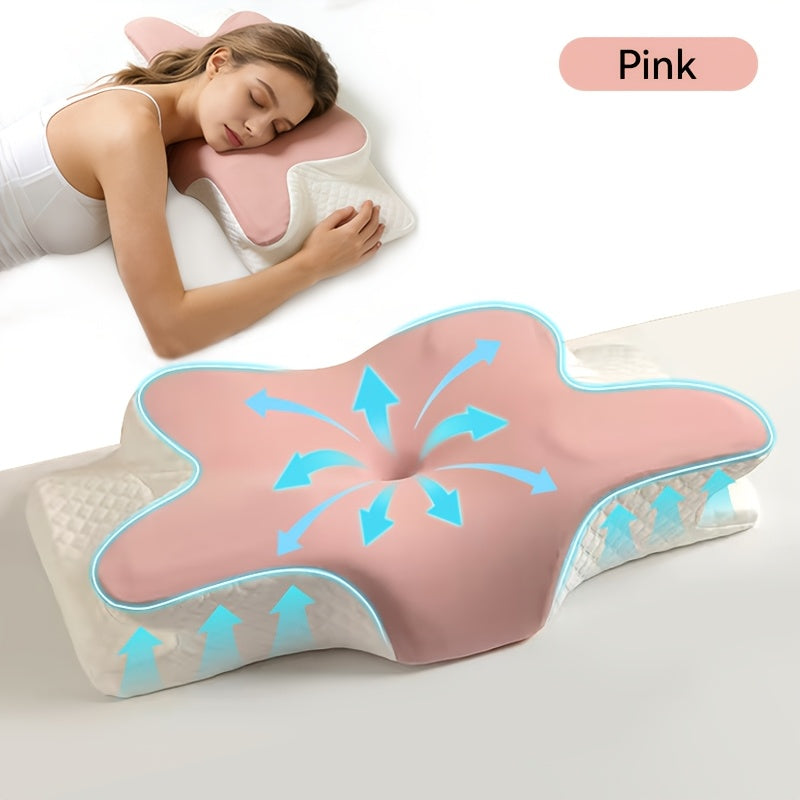 Cervical Neck Pillow, Neck Pillow Pillows for Sleeping, Butterfly-shaped Memory Foam Pillow Ergonomic Cervical Pillows, Rebound Relaxation Neck Pillow Bedding for Back And Side Sleeping Machine-washable Pillowcase Pillow for Sleeping