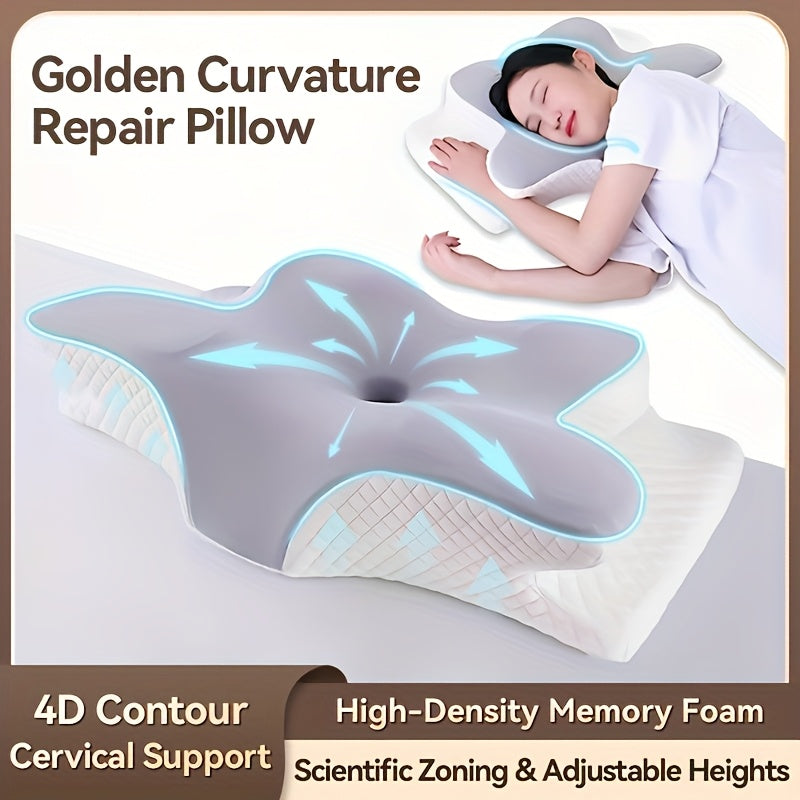 Cervical Neck Pillow, Neck Pillow Pillows for Sleeping, Butterfly-shaped Memory Foam Pillow Ergonomic Cervical Pillows, Rebound Relaxation Neck Pillow Bedding for Back And Side Sleeping Machine-washable Pillowcase Pillow for Sleeping