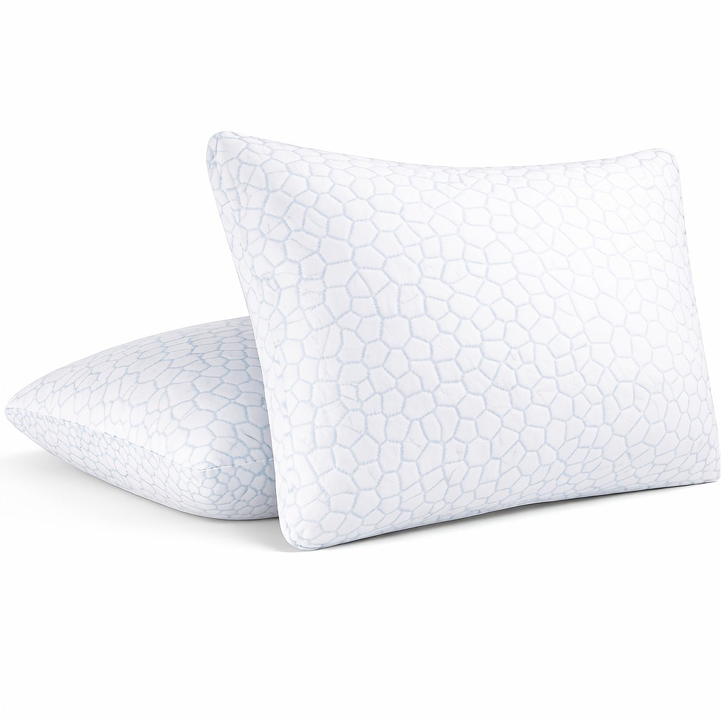 Luxurious Hotel Pillows Suitable for Neck & Cervical Support - Foam Filled, Pressure-Resistant, Machine-Washable Polyester Cover - Contemporary Bed Pillows for & Hospitality Use