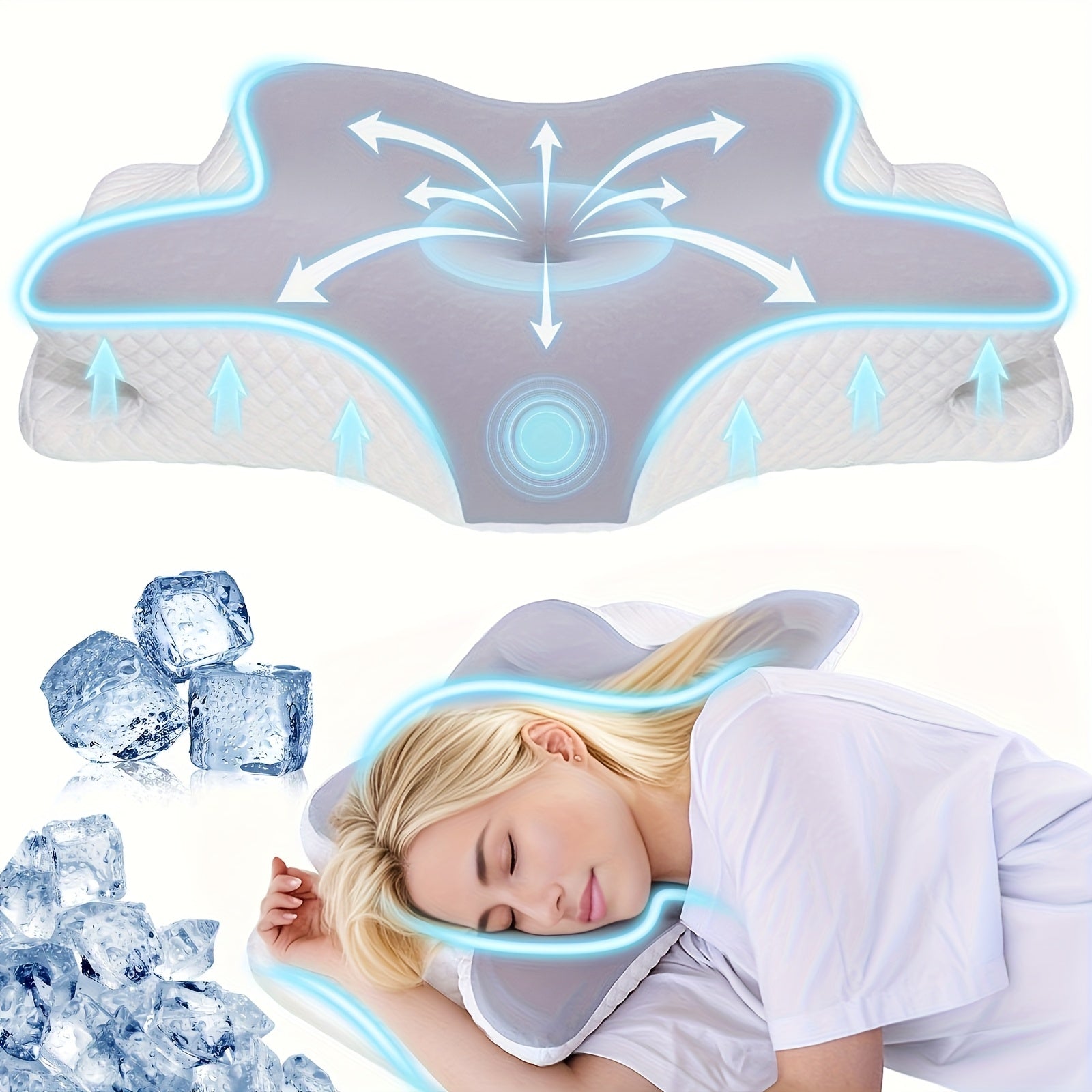 Cervical Neck Pillow, Neck Pillow Pillows for Sleeping, Butterfly-shaped Memory Foam Pillow Ergonomic Cervical Pillows, Rebound Relaxation Neck Pillow Bedding for Back And Side Sleeping Machine-washable Pillowcase Pillow for Sleeping