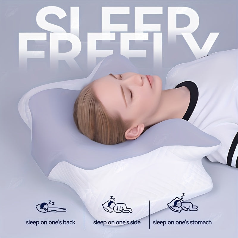 Cervical Neck Pillow, Neck Pillow Pillows for Sleeping, Butterfly-shaped Memory Foam Pillow Ergonomic Cervical Pillows, Rebound Relaxation Neck Pillow Bedding for Back And Side Sleeping Machine-washable Pillowcase Pillow for Sleeping