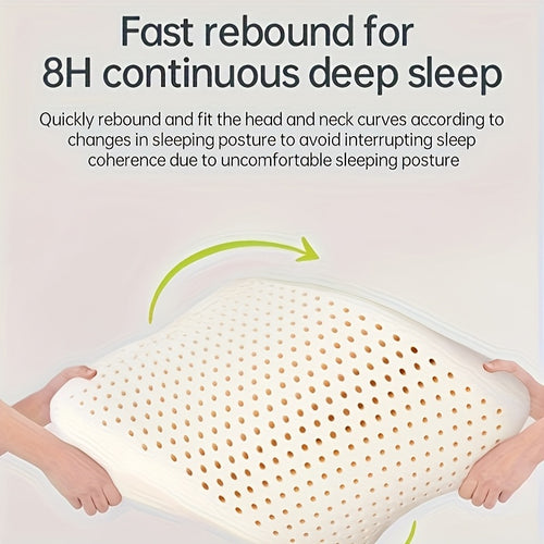 1 PcsA Natural Breathable Latex Bread Pillow for Sleep and a Household Adult Latex Bread Pillow with a Breathable Inner Pillowcase