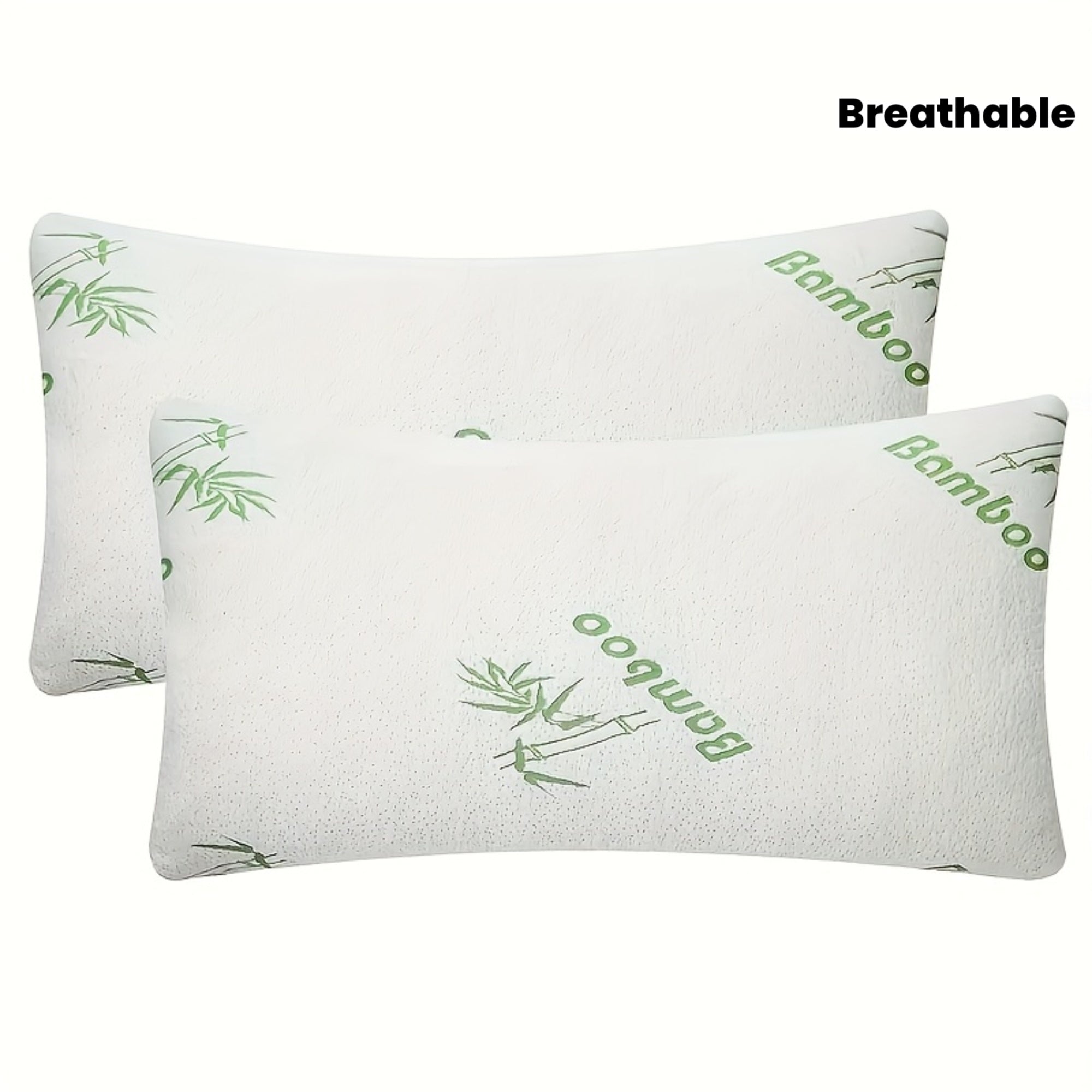 Bamboo Fiber Sleep Pillow - Suitable for Lying On The Back, Stomach Or Side, Soft And Breathable, Soft, Cool, Dust-proof, Comfortable All Season, Washable Pillowcase