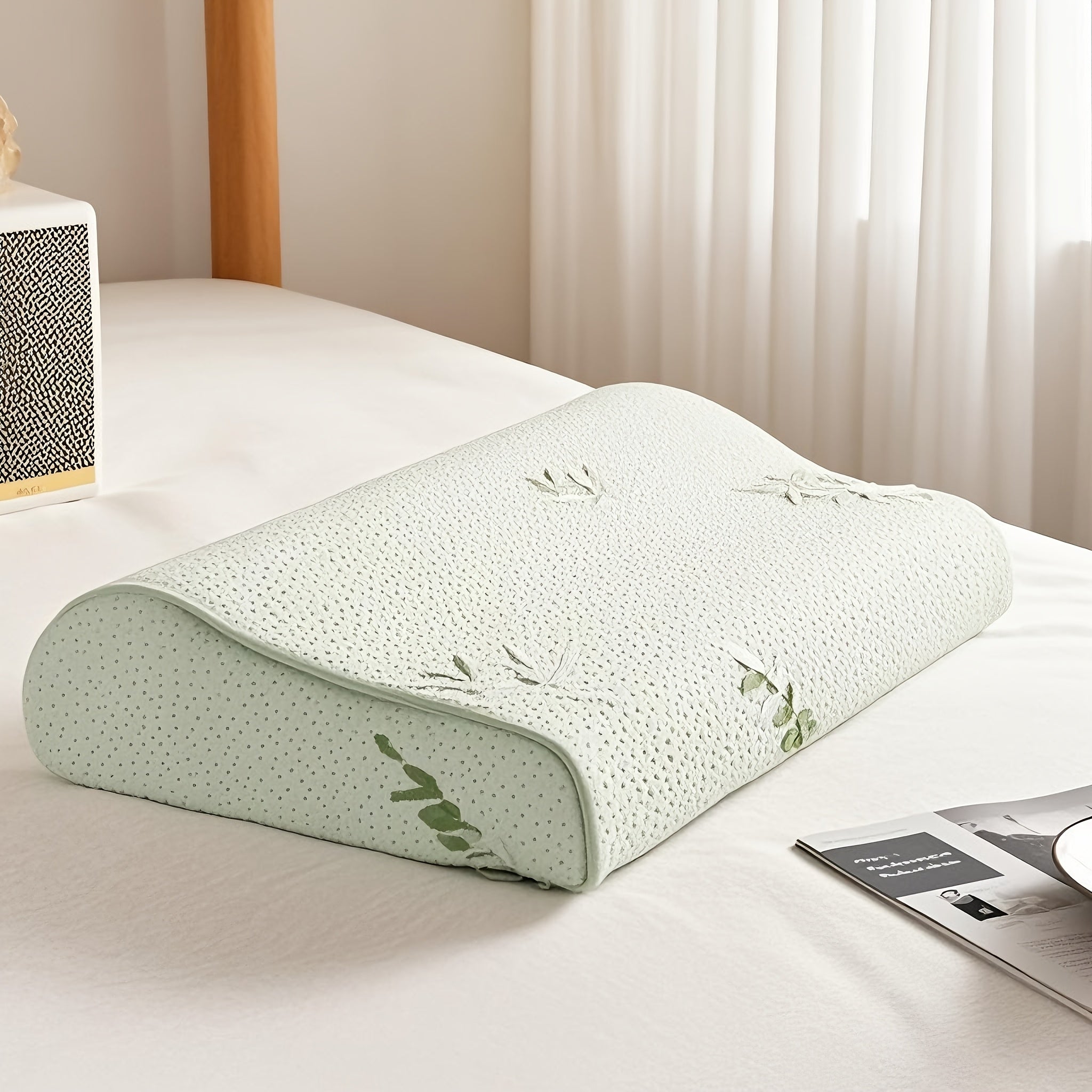 1pc\u002F2pcs High - Low Wave Pillow in QUEEN Size with Slow-Rebound Space Filling, Ideal for Back Sleepers. Soft, Comfortable, And Breathable with Ergonomic Design