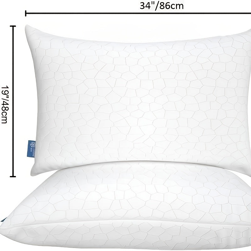 Luxurious Hotel Pillows Suitable for Neck & Cervical Support - Foam Filled, Pressure-Resistant, Machine-Washable Polyester Cover - Contemporary Bed Pillows for & Hospitality Use