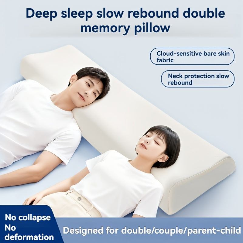 1pc Zero-Pressure Deep Sleep Double Pillow for Couples • 1.16m\u002F1.46m\u002F1.76m Pillow Core • Designed for Double Neck Protection • Long Pillow • Soft Firmness • Mixed Color